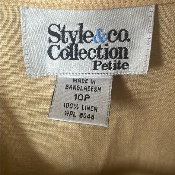 Style & Co Collection Beige Button-Up Blouse Sz 10P - Picture 2 of 4